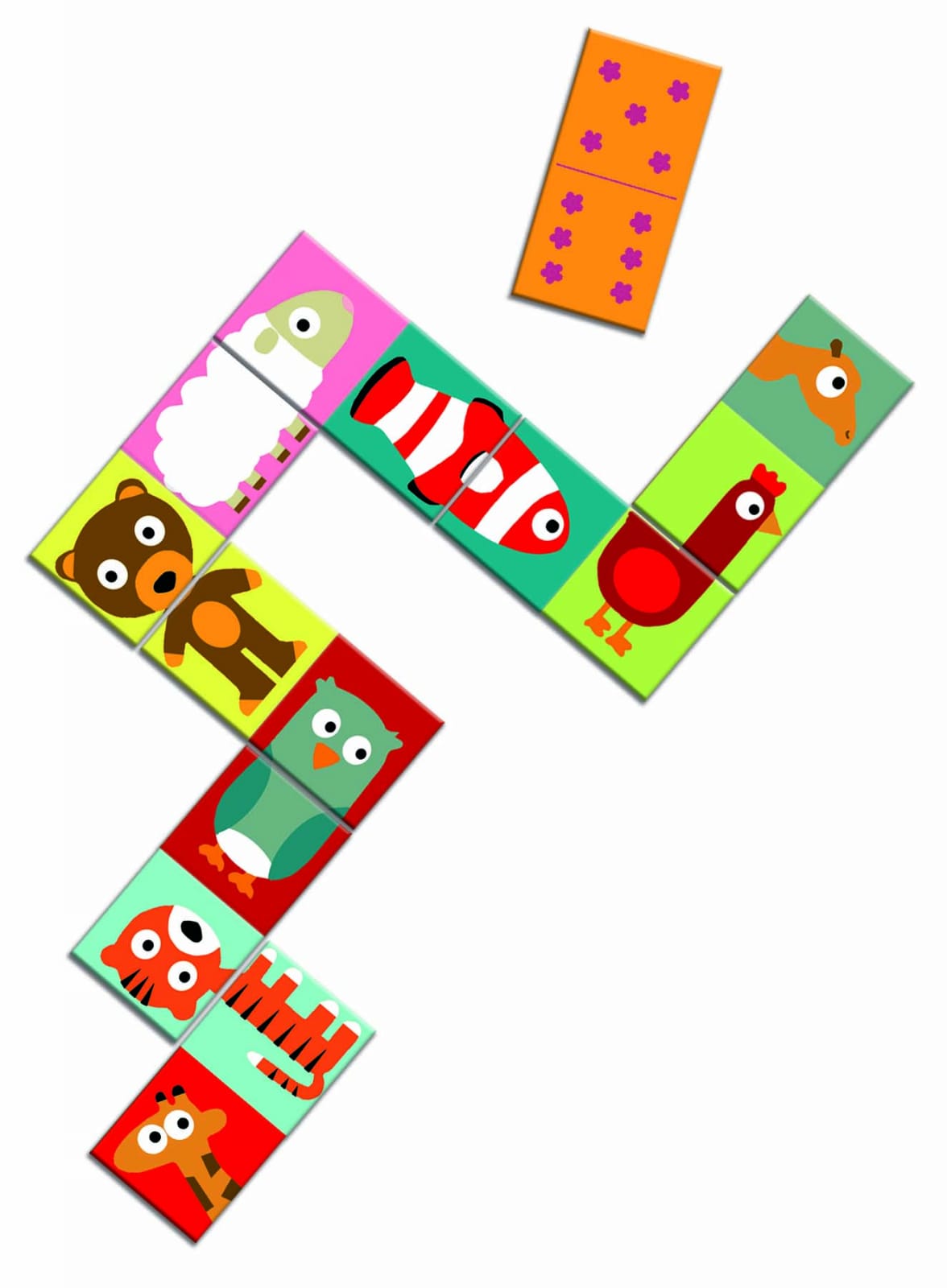 Jucarii Educative Domino animo puzzle Djeco, 2-3 ani + [2]