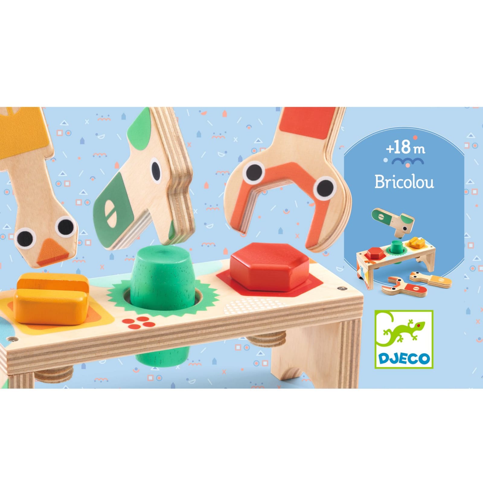 Jucarii Montessori Banc de lucru cu suruburi, Bricolou Djeco, 1-2 ani + [3]