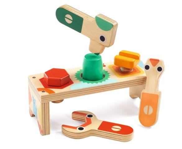 Jucarii Montessori Banc de lucru cu suruburi, Bricolou Djeco, 1-2 ani + [1]