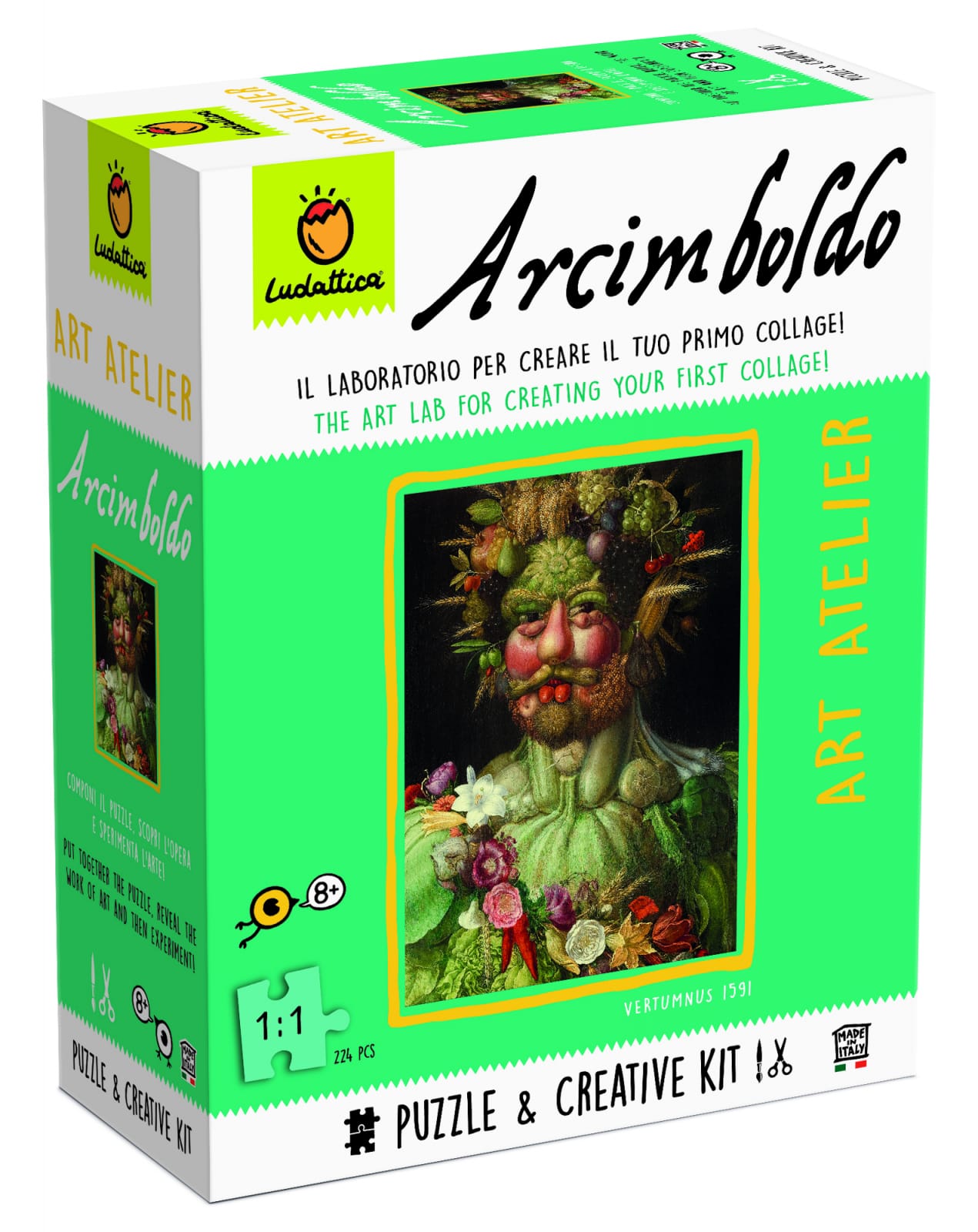 Produse - Kit Creativ si puzzle 224 piese Atelier ARCIMBOLDO, Ludattica, 8-9 ani +