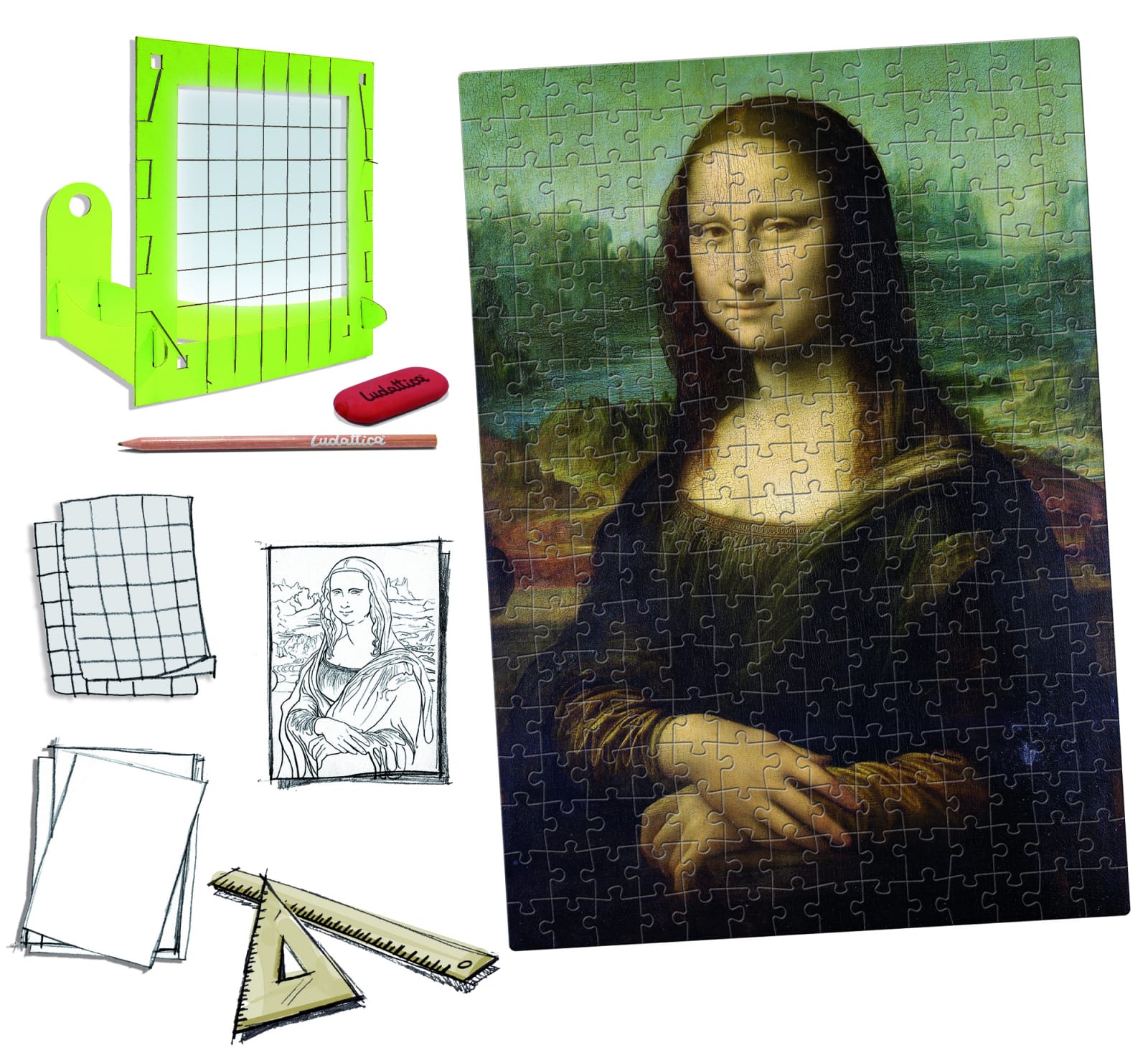 Kit Creativ si puzzle 224 piese Atelier Leonardo da Vinci, Ludattica, 8-9 ani + [2]