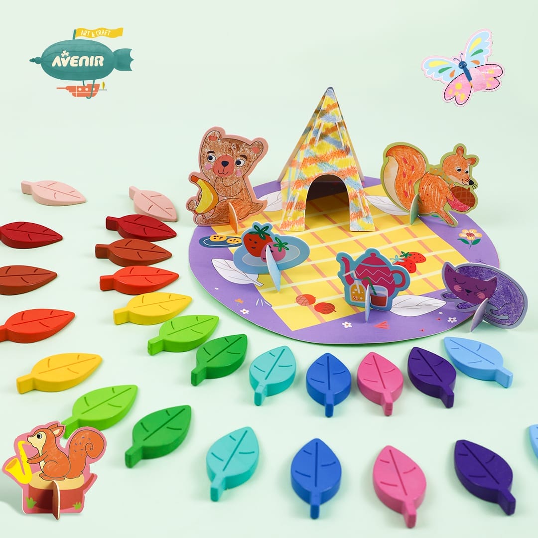 Kit de activitati cu creioane colorate - La picnic, + 3 ani [4]