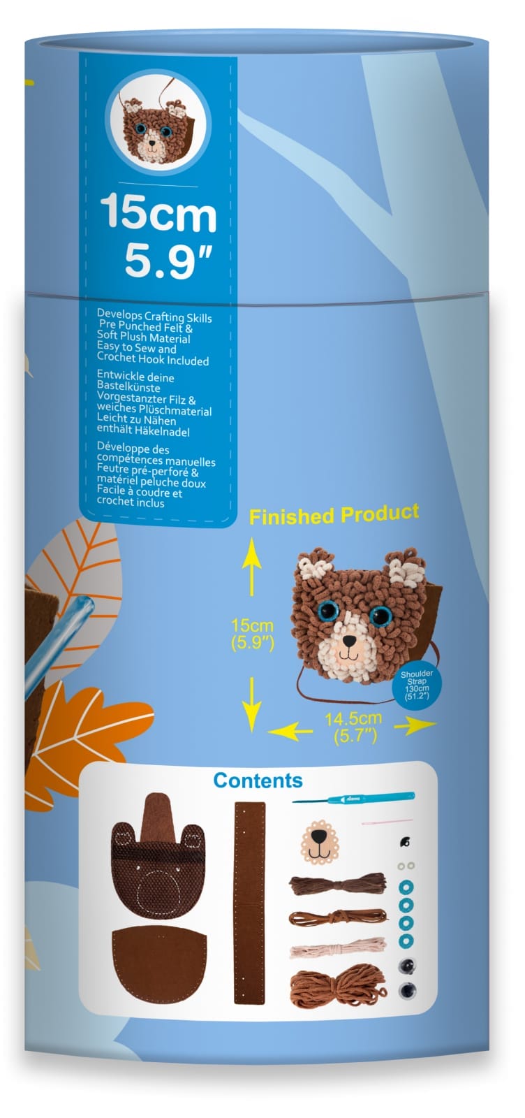 Kit DIY Loopie Fun -  Prima mea geanta de plus bucle, Ursulet, + 6 ani [5]