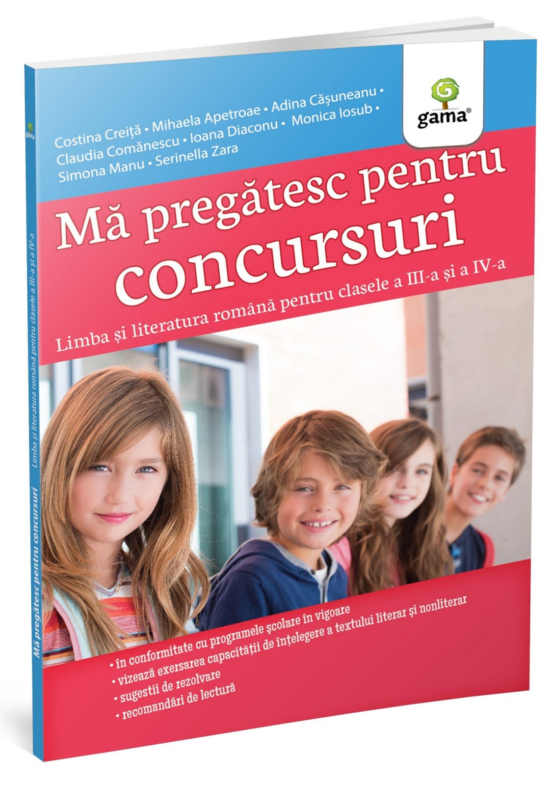 Mă pregătesc pentru concursuri • Limba și literatura română pentru clasele a III-a și a IV-a, Editura Gama, 8-9 ani + [1]