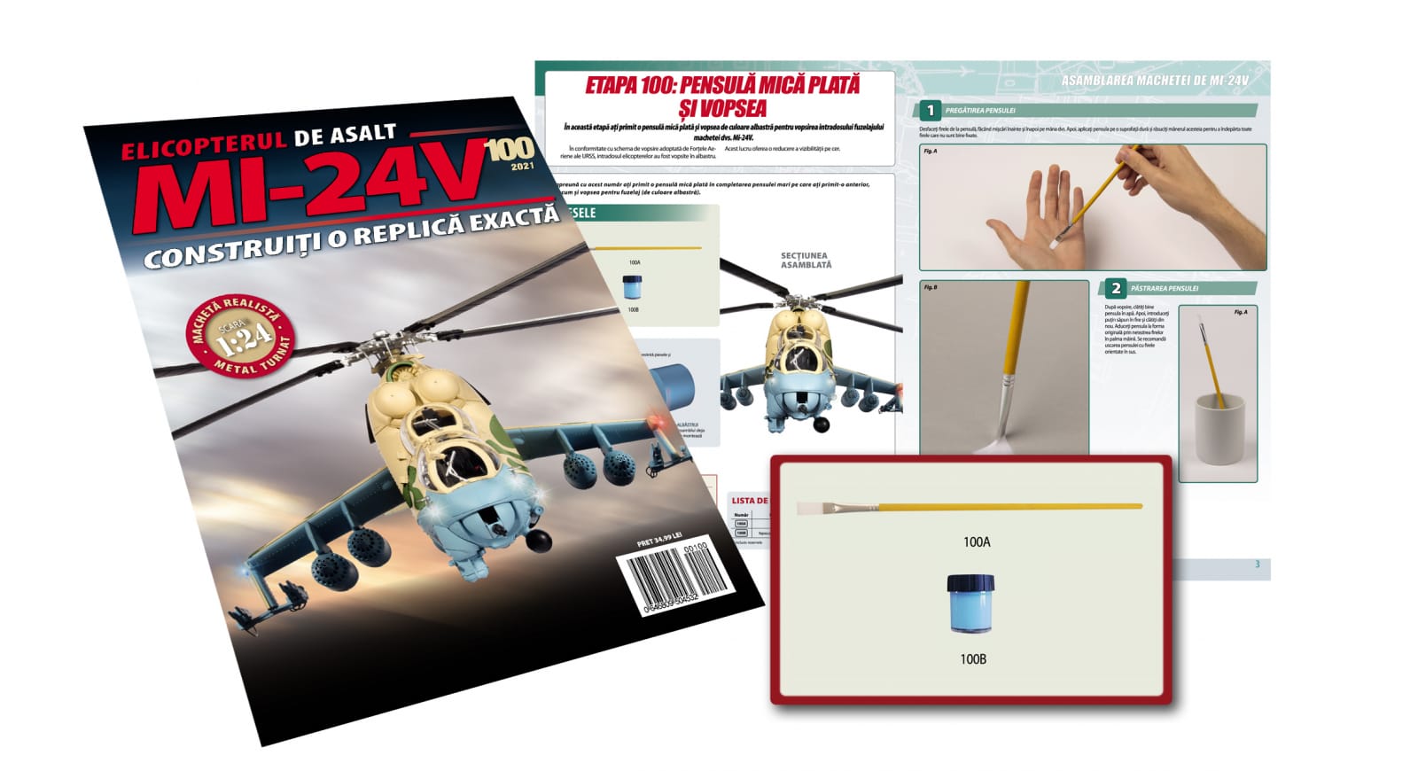 Macheta Elicopterului de asalt MI-24V Nr.100, Eaglemoss, 12 ani + [1]