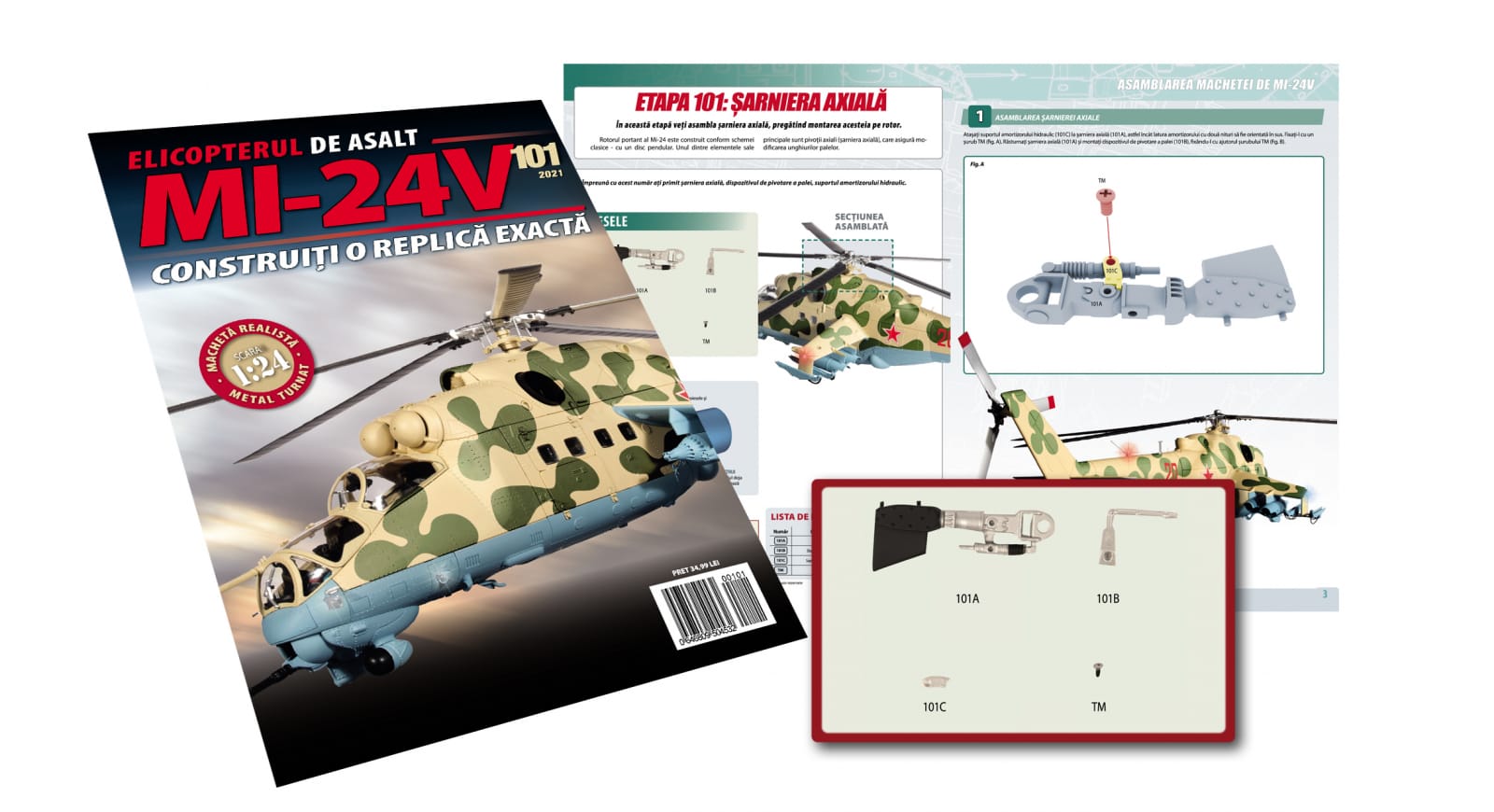 Macheta Elicopterului de asalt MI-24V Nr.101, Eaglemoss, 12 ani + [1]