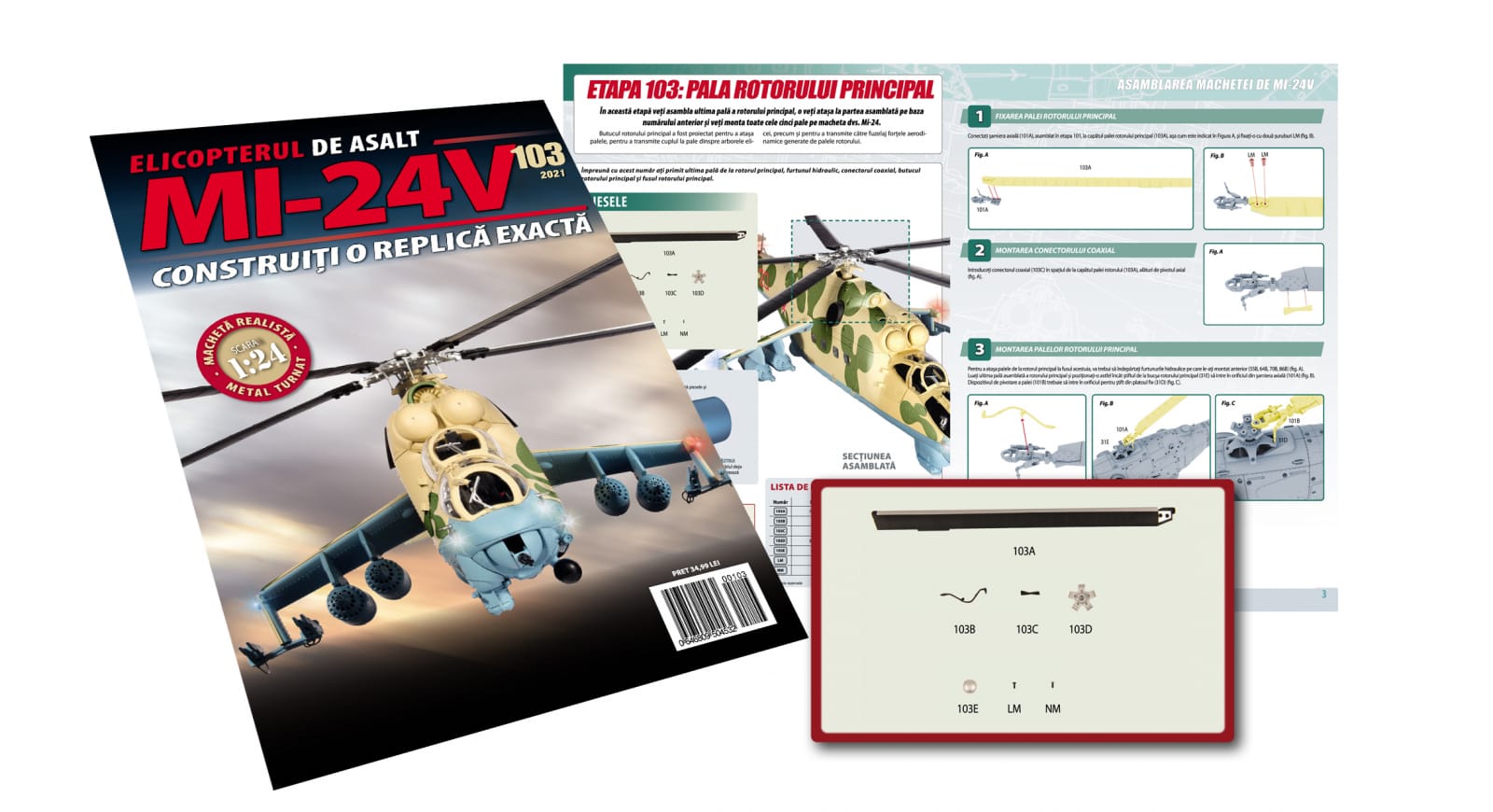 Macheta Elicopterului de asalt MI-24V Nr.103, Eaglemoss, 12 ani + [1]