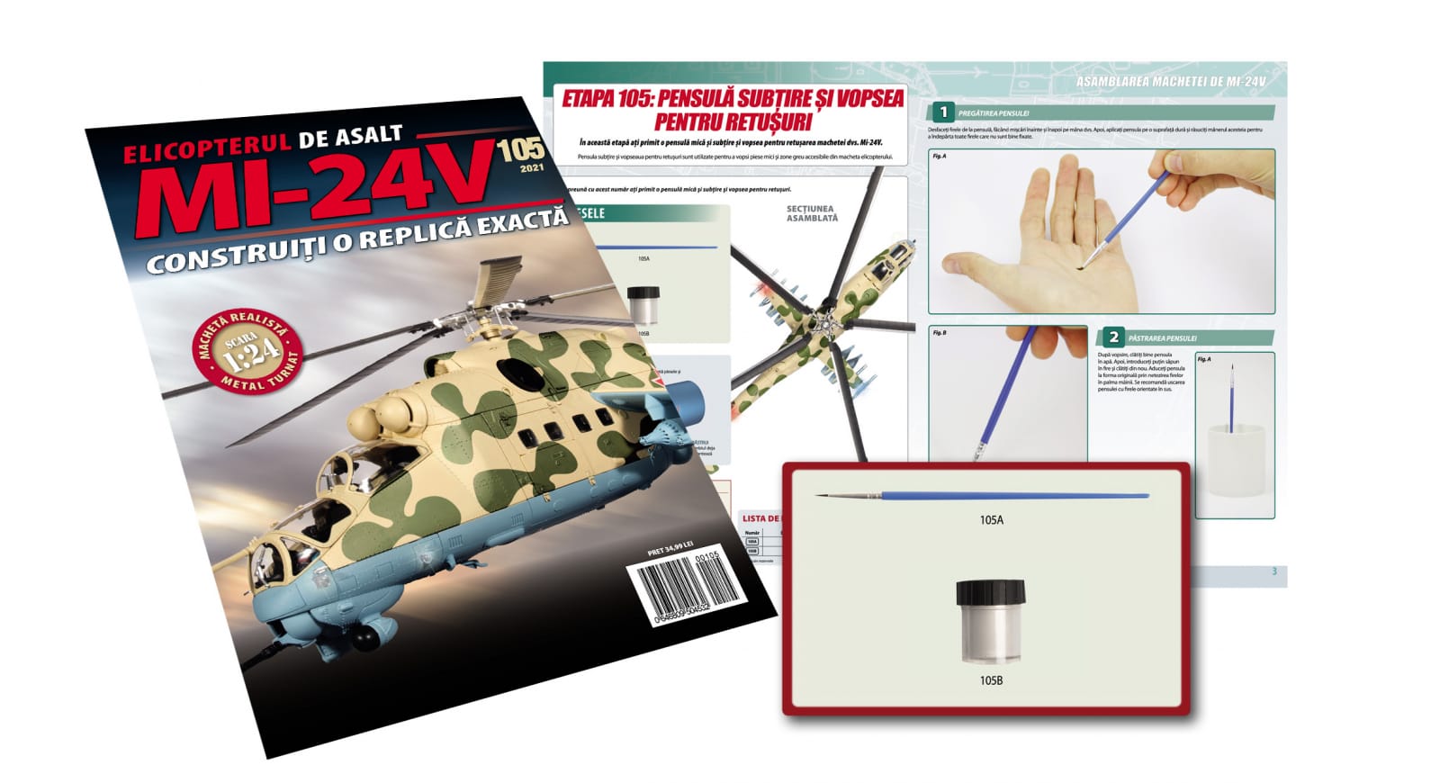 Macheta Elicopterului de asalt MI-24V Nr.105, Eaglemoss, 12 ani + [1]