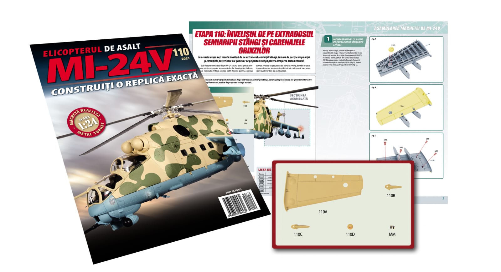 Macheta Elicopterului de asalt MI-24V Nr.110, Eaglemoss, 12 ani + [1]