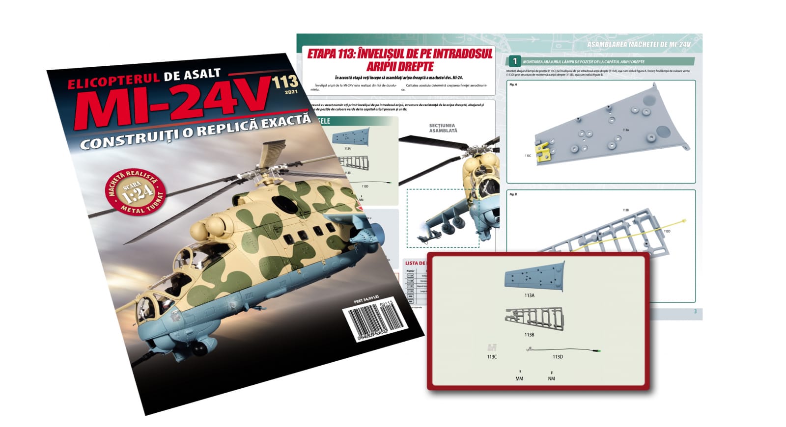 Macheta Elicopterului de asalt MI-24V Nr.113, Eaglemoss, 12 ani + [1]