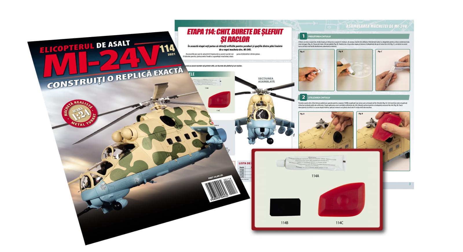 Macheta Elicopterului de asalt MI-24V Nr.114, Eaglemoss, 12 ani + [1]