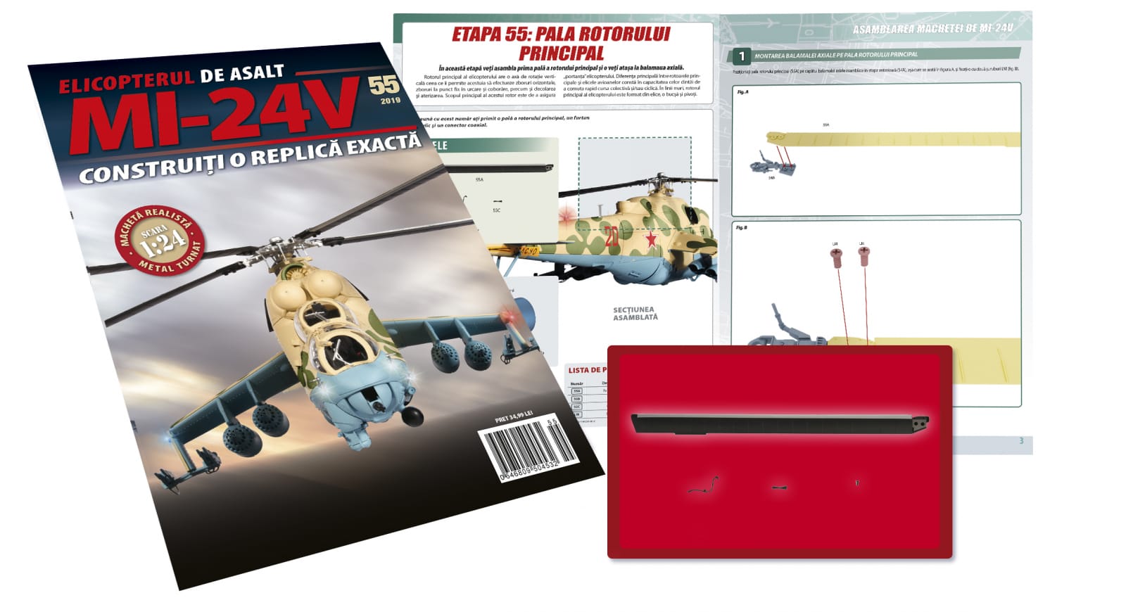 Macheta Elicopterului de asalt MI-24V Nr.55, Eaglemoss, 12 ani + [1]