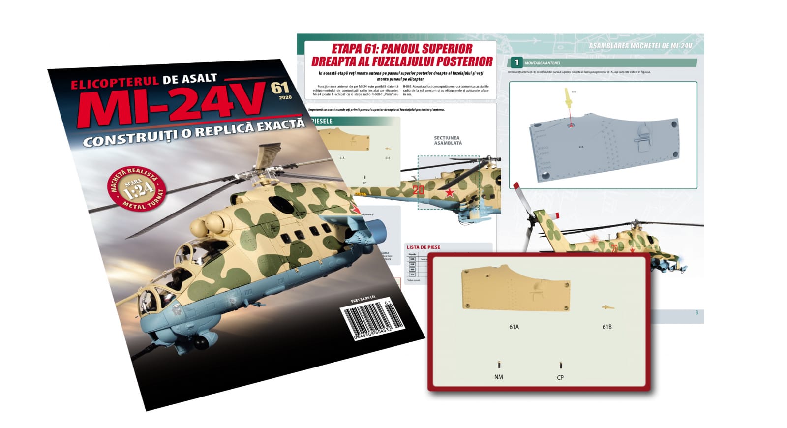 Macheta Elicopterului de asalt MI-24V Nr.61, Eaglemoss, 12 ani + [1]