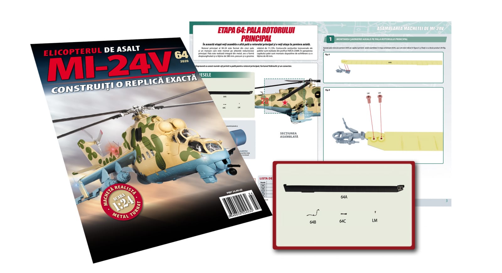 Macheta Elicopterului de asalt MI-24V Nr.64, Eaglemoss, 12 ani + [1]