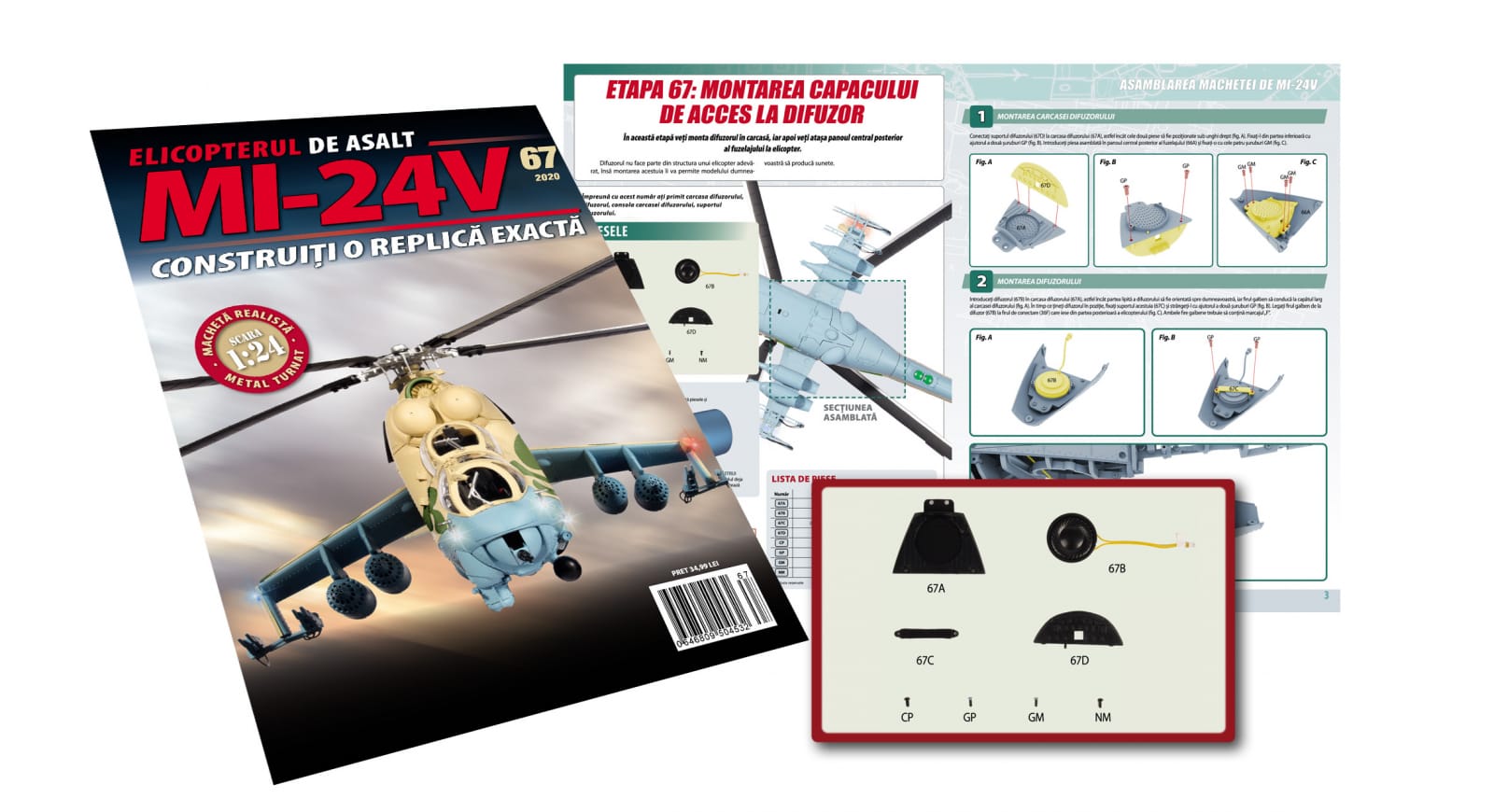 Jucarii copii 12+ ani - Macheta Elicopterului de asalt MI-24V Nr.67, Eaglemoss, 12 ani +