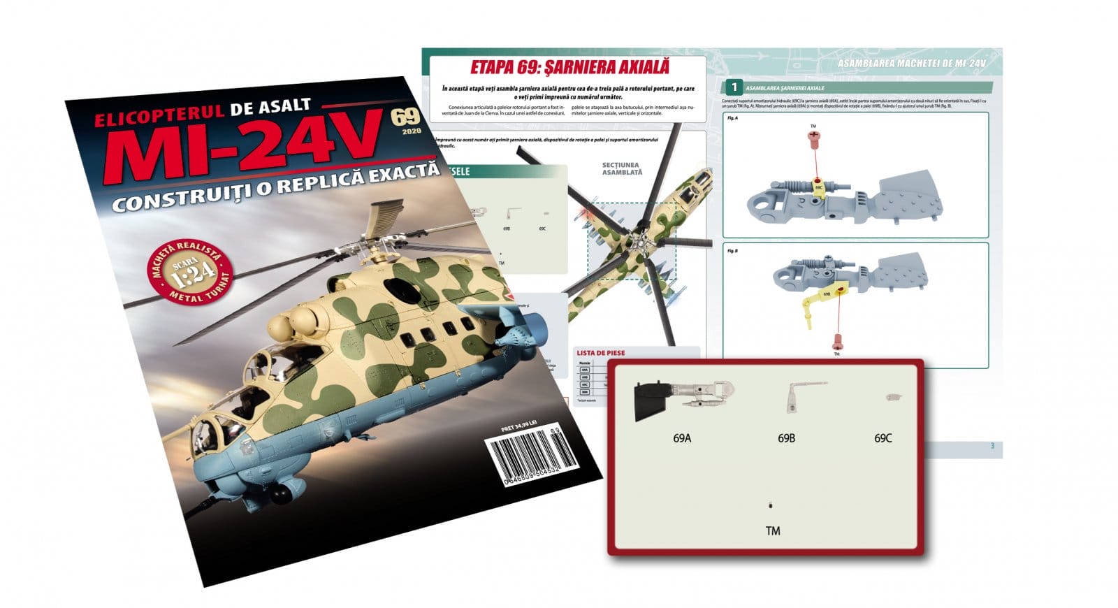 Macheta Elicopterului de asalt MI-24V Nr.69, Eaglemoss, 12 ani + [1]