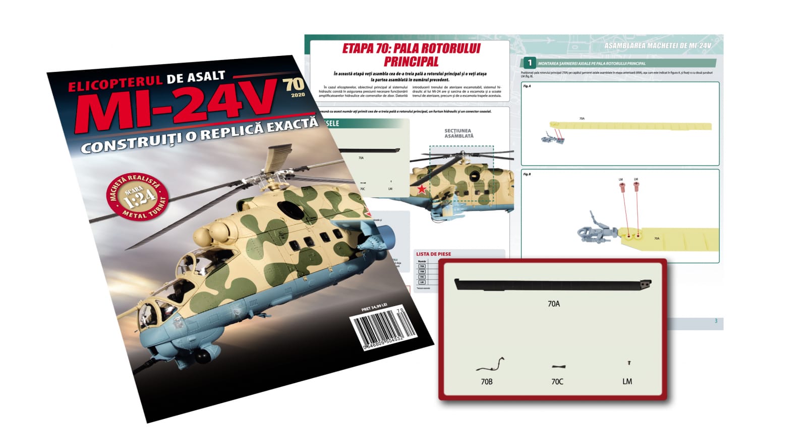 Jucarii copii 12+ ani - Macheta Elicopterului de asalt MI-24V Nr.70, Eaglemoss, 12 ani +