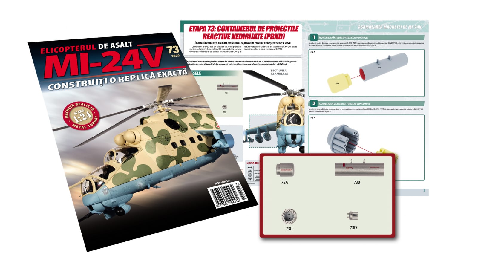 Articole pentru colectionari - Macheta Elicopterului de asalt MI-24V Nr.73, Eaglemoss, 12 ani +