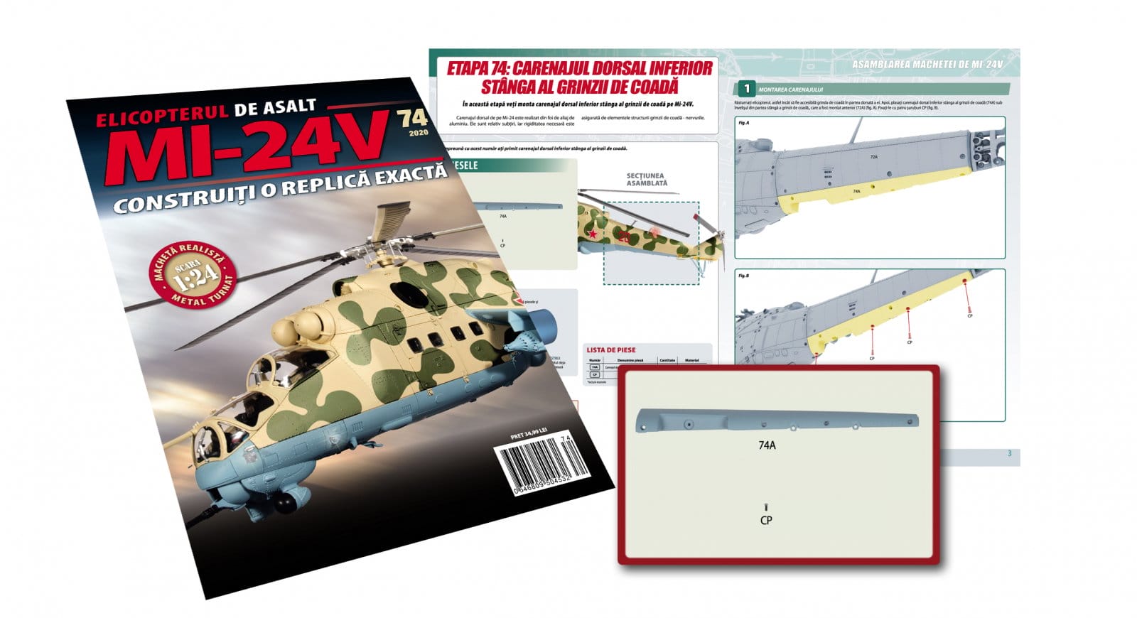 Macheta Elicopterului de asalt MI-24V Nr.74, Eaglemoss, 12 ani + [1]