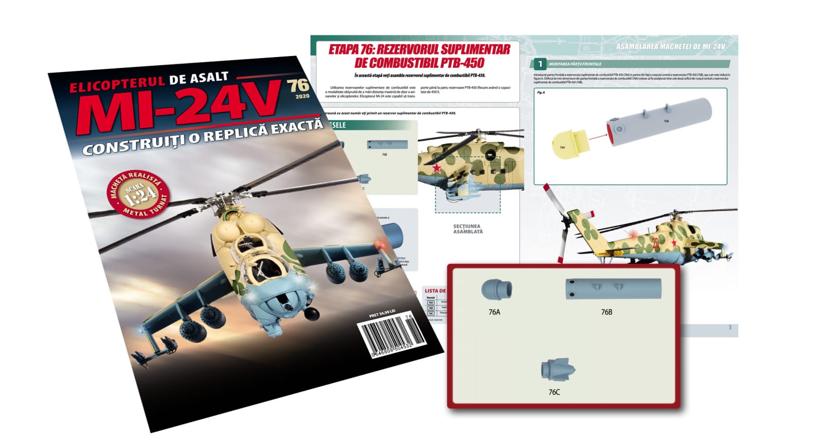 Macheta Elicopterului de asalt MI-24V Nr.76, Eaglemoss, 12 ani + [1]