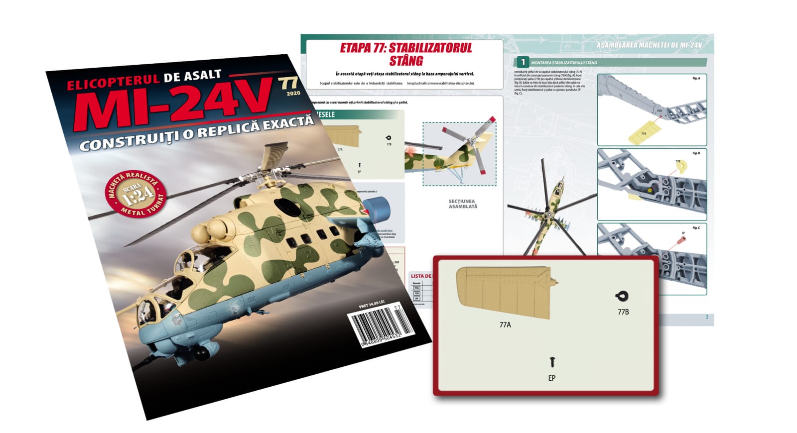 Macheta Elicopterului de asalt MI-24V Nr.77, Eaglemoss, 12 ani + [1]