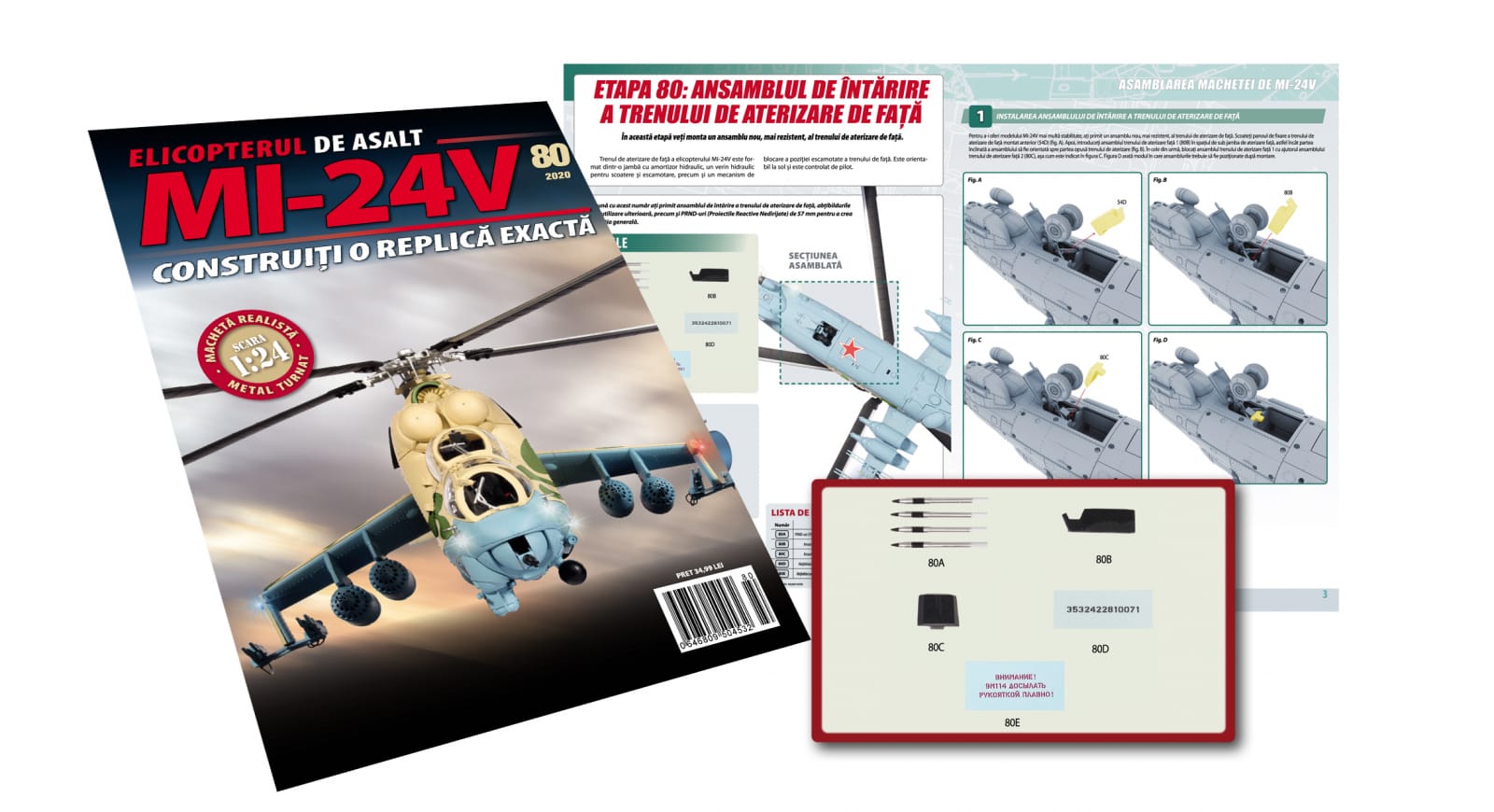 Macheta Elicopterului de asalt MI-24V Nr.80, Eaglemoss, 12 ani + [1]