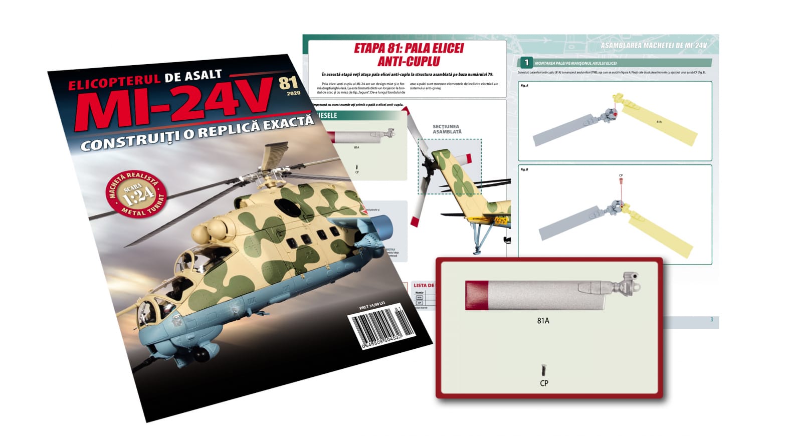 Macheta Elicopterului de asalt MI-24V Nr.81, Eaglemoss, 12 ani + [1]