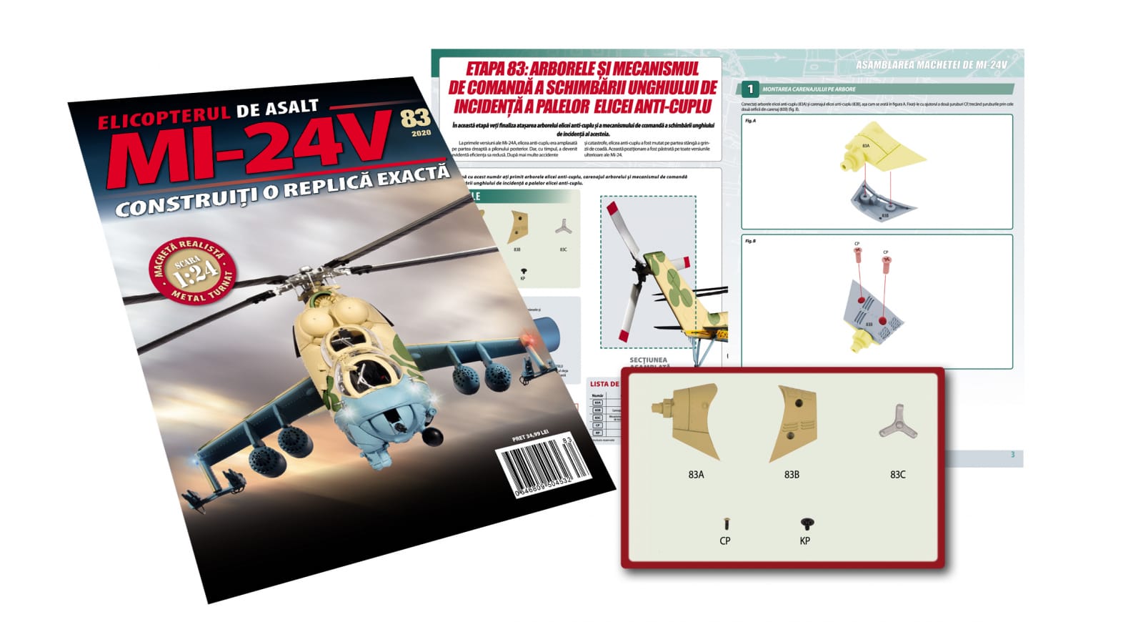 Macheta Elicopterului de asalt MI-24V Nr.83, Eaglemoss, 12 ani + [1]