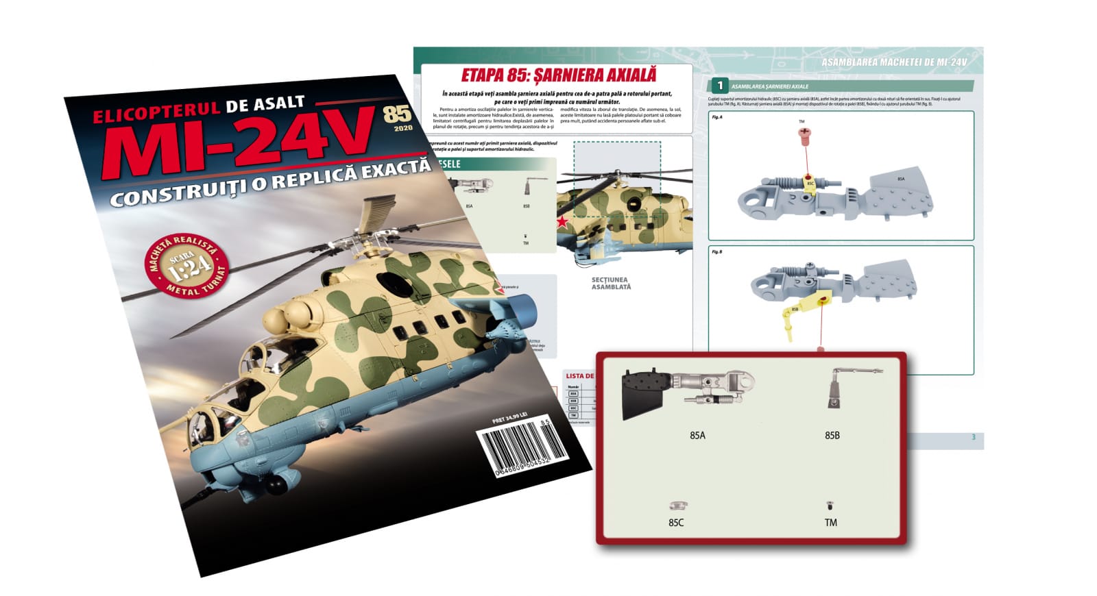 Macheta Elicopterului de asalt MI-24V Nr.85, Eaglemoss, 12 ani + [1]