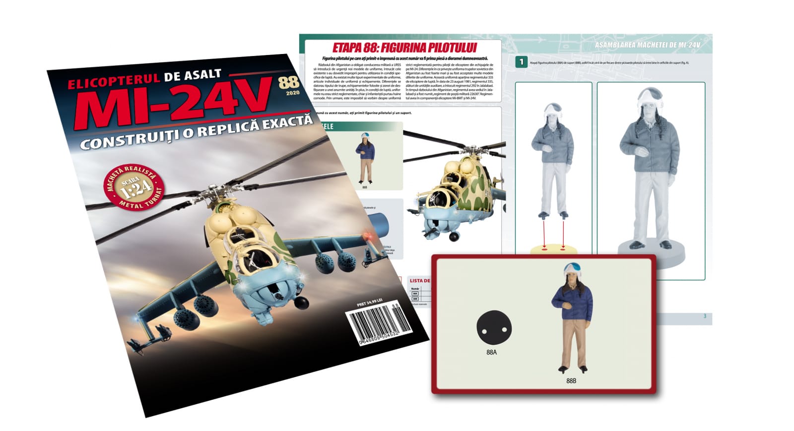 Articole pentru colectionari - Macheta Elicopterului de asalt MI-24V Nr.88, Eaglemoss, 12 ani +