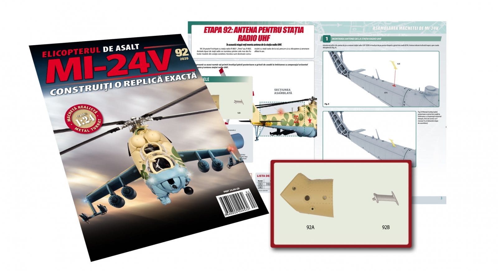 Articole pentru colectionari - Macheta Elicopterului de asalt MI-24V Nr.92, Eaglemoss, 12 ani +