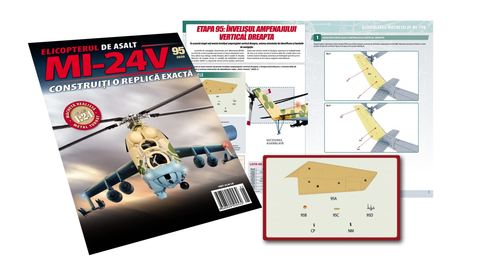 Articole pentru colectionari - Macheta Elicopterului de asalt MI-24V Nr.95, Eaglemoss, 12 ani +
