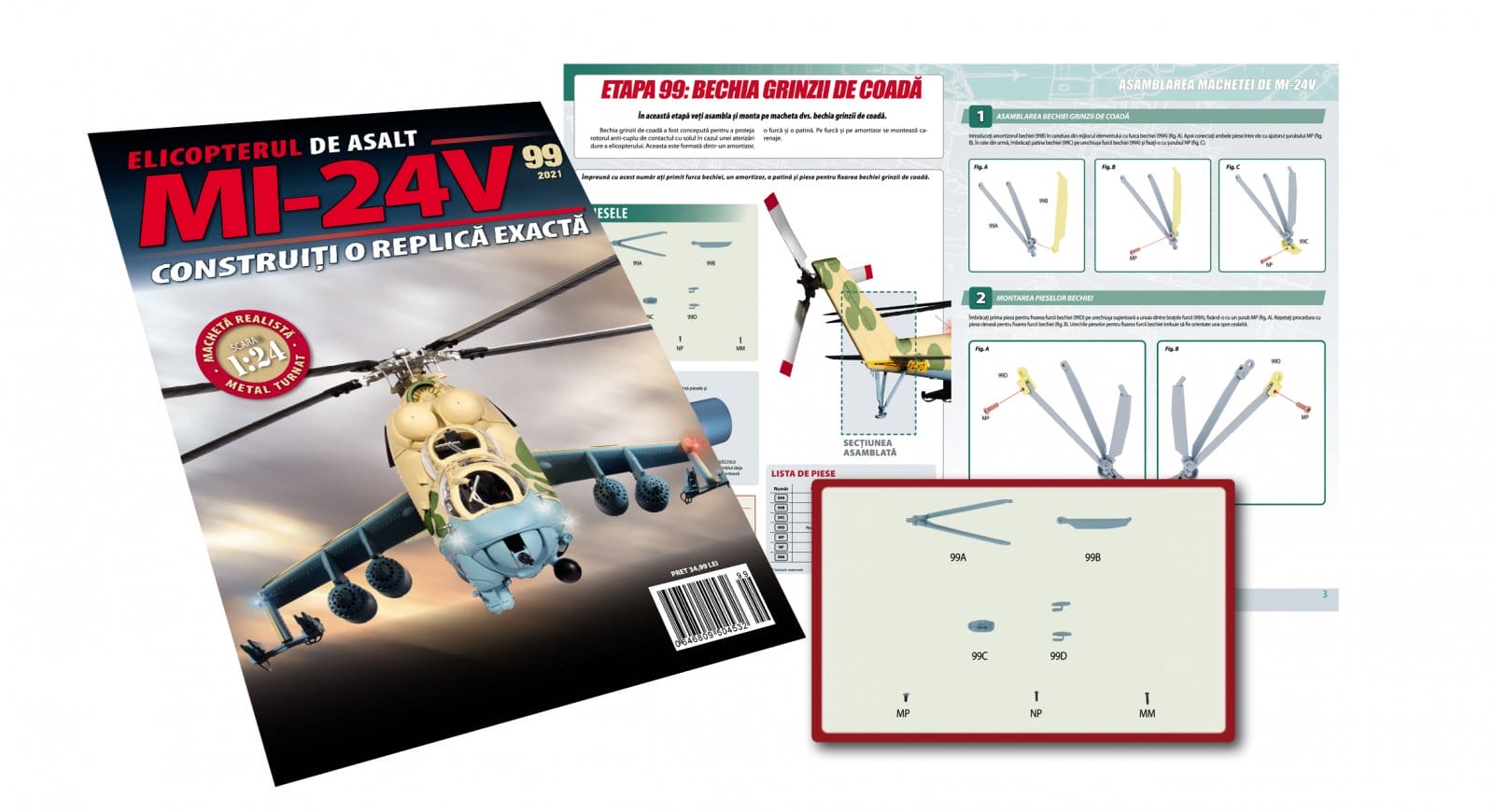 Macheta Elicopterului de asalt MI-24V Nr.99, Eaglemoss, 12 ani + [1]