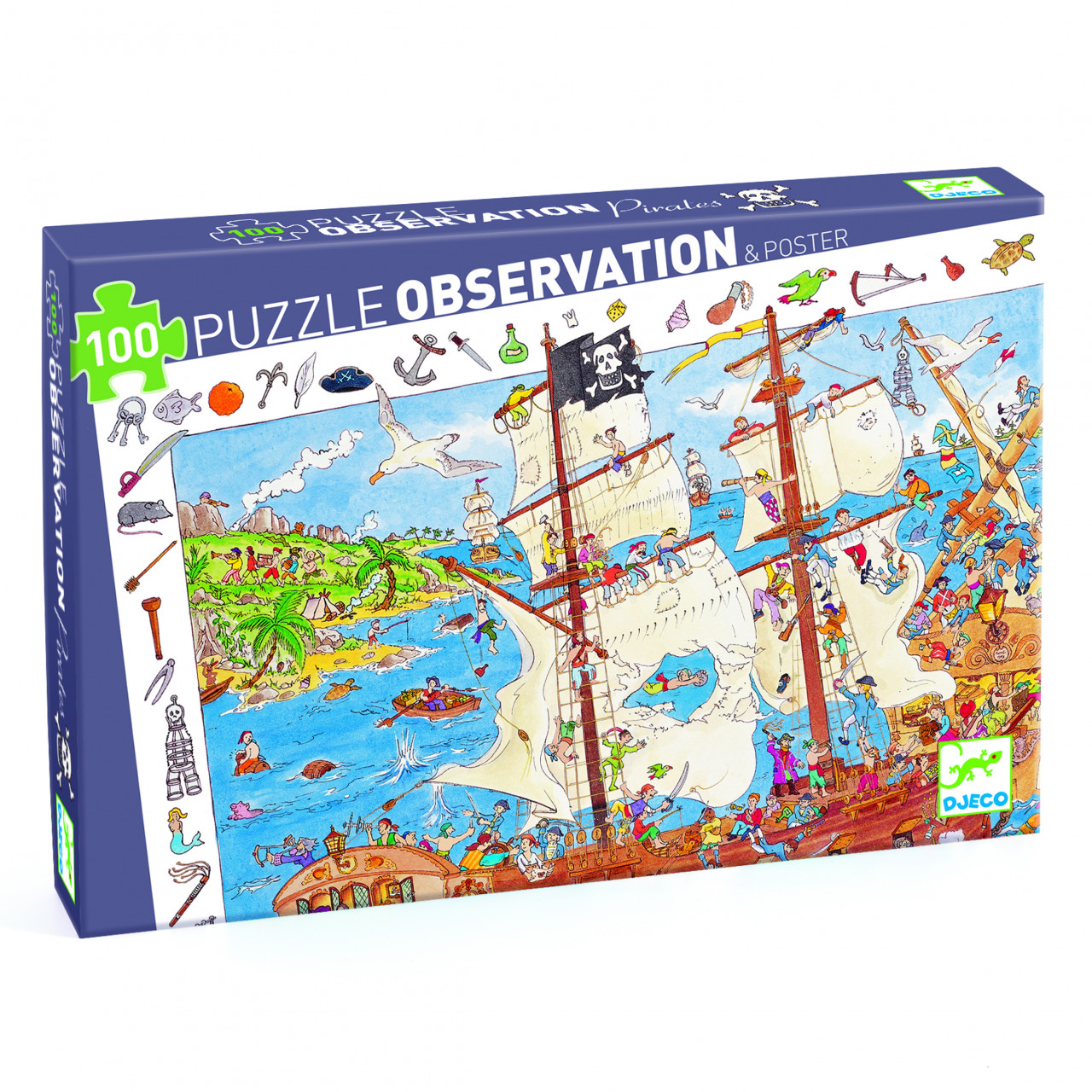 Vârsta - Puzzle observatie Djeco Pirati, 6-7 ani +