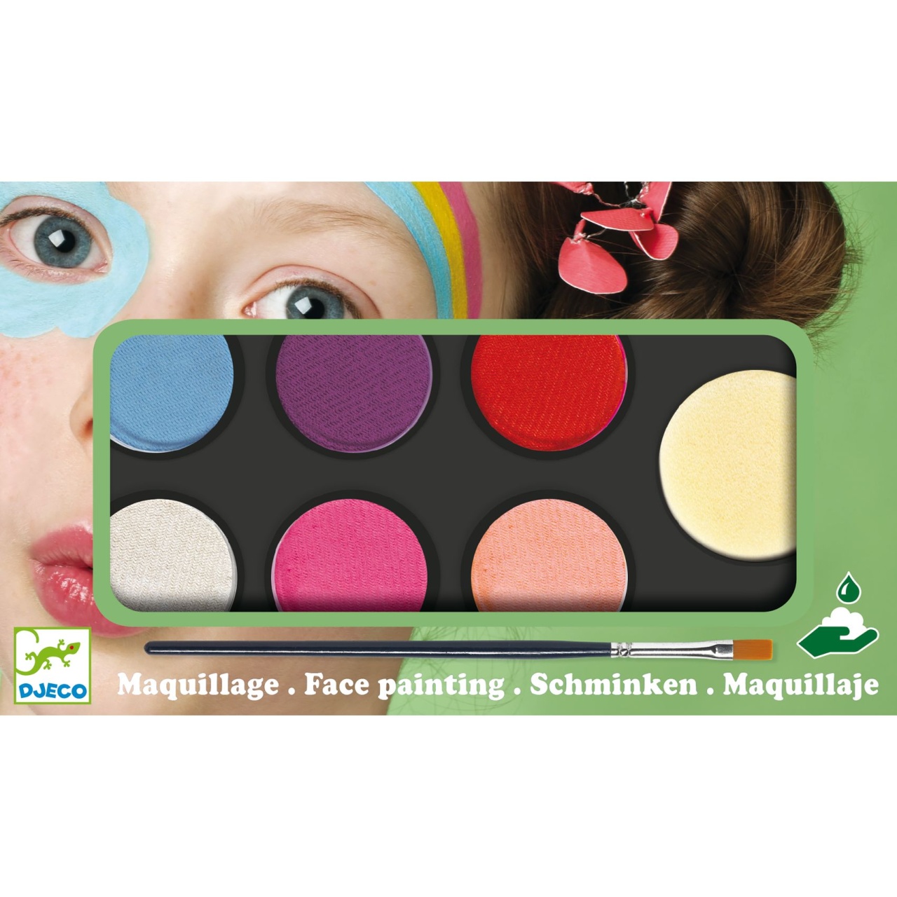 Culori make-up non alergice Djeco, pastel, 2-3 ani + [0]