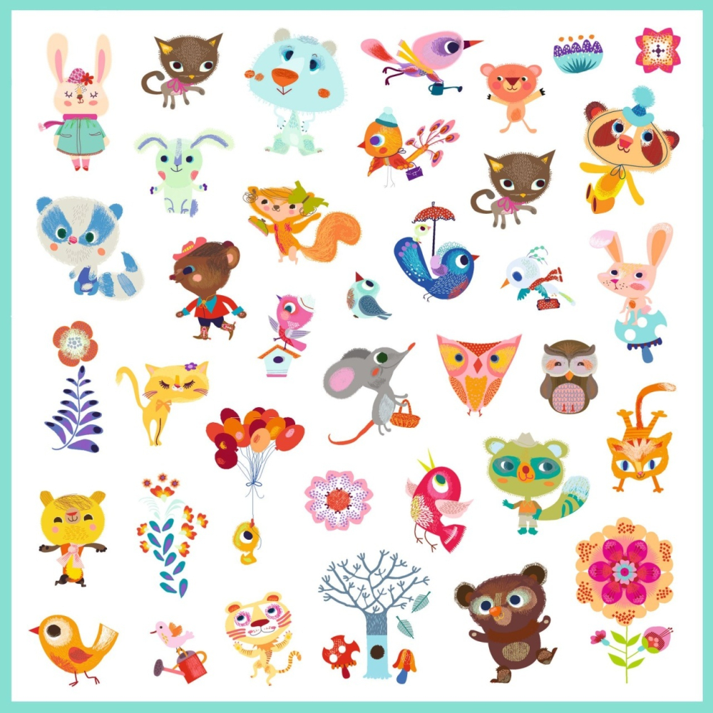 Abtibilduri Djeco Animalute, 2-3 ani + [3]