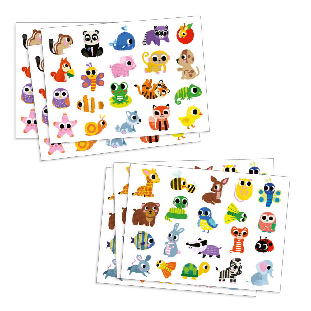 Abtibilduri Pui de animale, Djeco, 0-1 ani + [3]