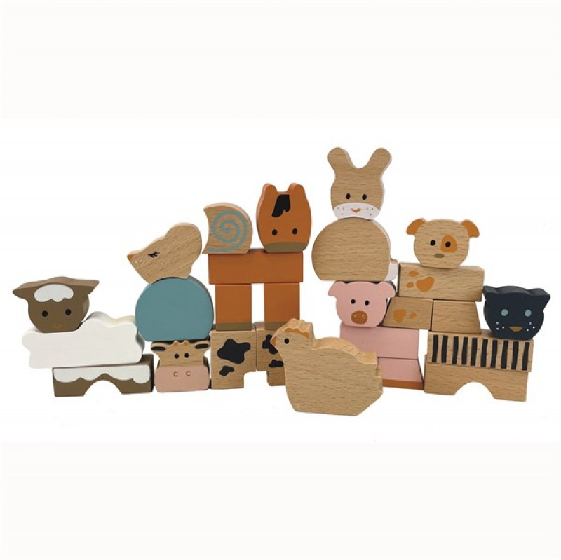 Animale din cuburi de lemn, Egmont toys, 0-1 ani + [2]