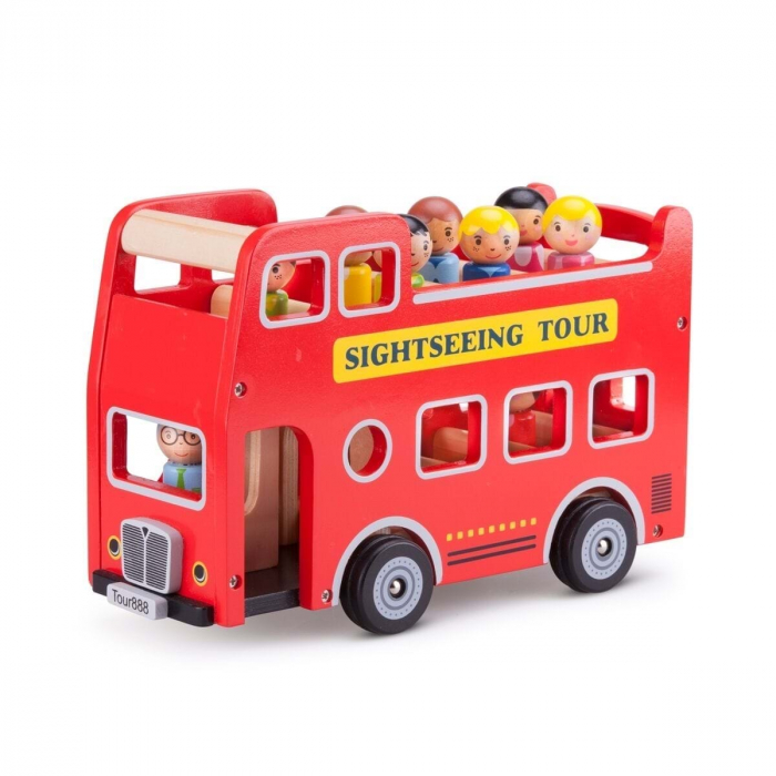 Autobuz turistic cu 9 figurine, New Classic Toys, 2-3 ani + [2]