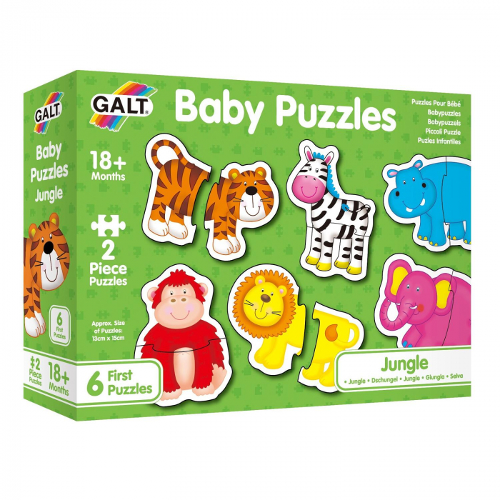 Baby Puzzle: Animale din jungla (2 piese), Galt, 1-2 ani + [3]