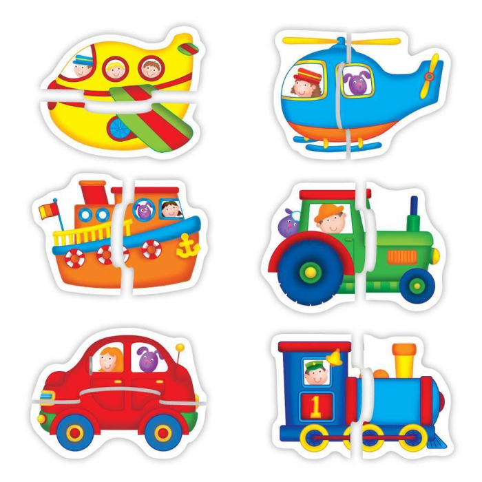 Baby Puzzles: Set de 6 puzzle-uri Transport (2 piese), Galt, 1-2 ani + [2]