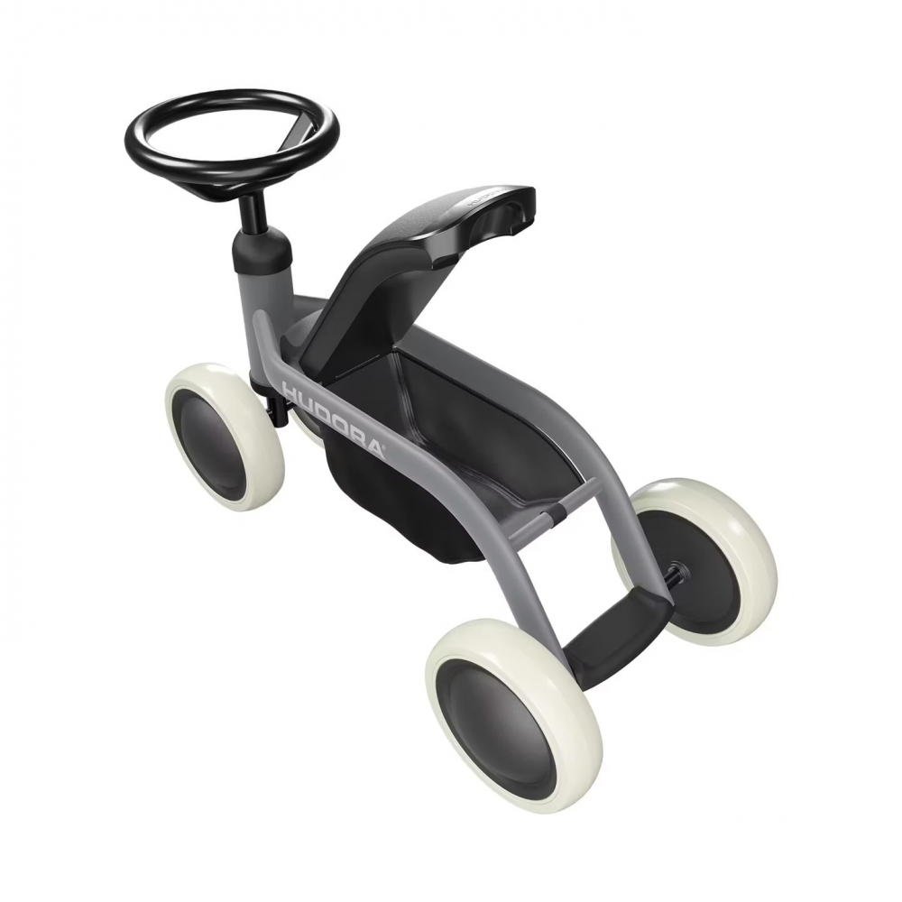 Bicicleta fără pedale cu volan și lădiță de depozitare, 1 an+, culoare gri, Hudora [3]