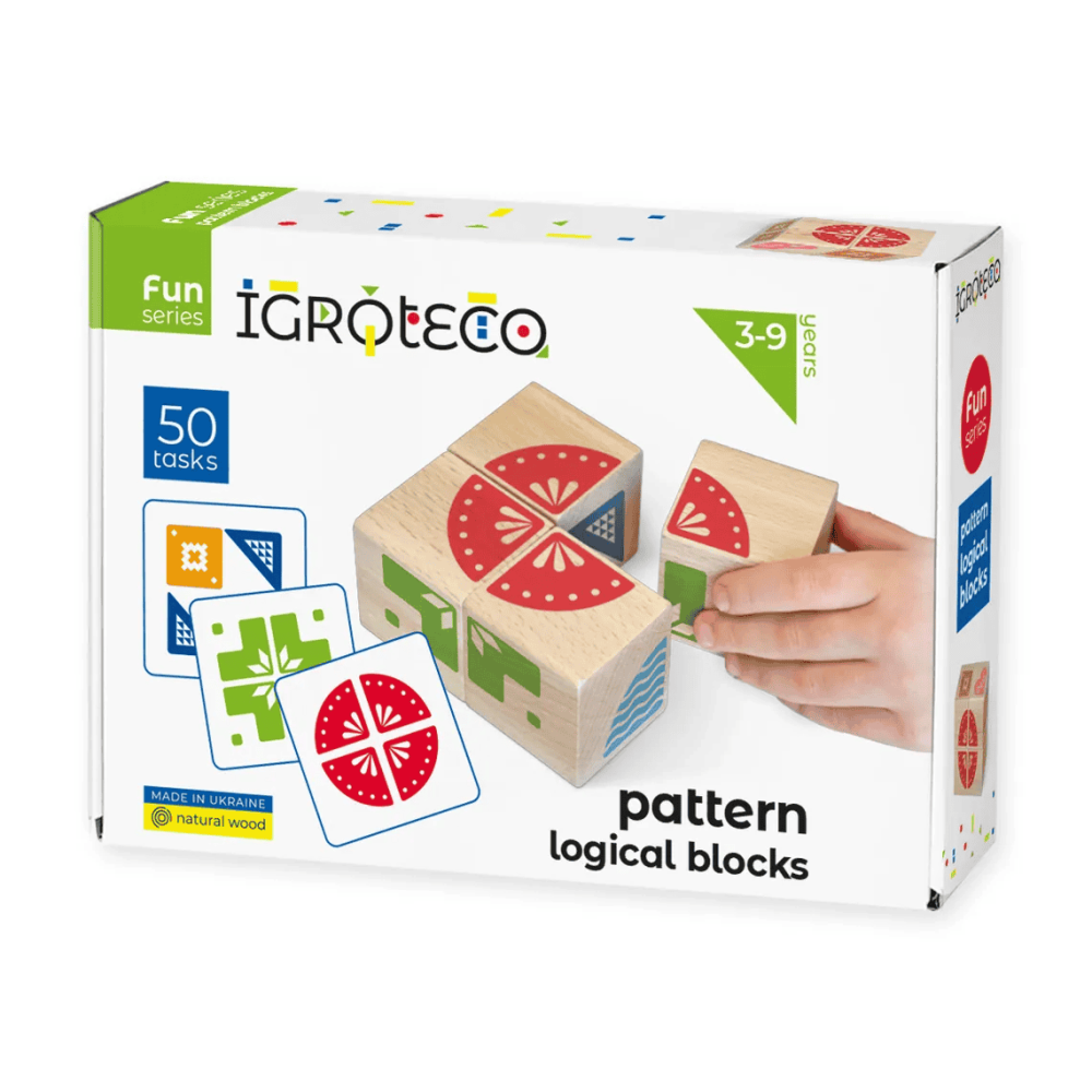 Blocuri logice din lemn, cu model, 4 piese [1]