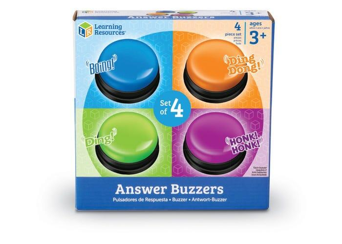 Buzzers (cu sunete pentru raspuns) - set 4 buc, Learning Resources, 2-3 ani + [2]