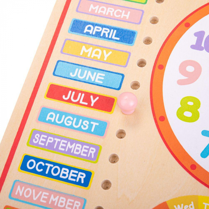 Calendar luni, zile, data si ora, BIGJIGS Toys, 2-3 ani + [5]
