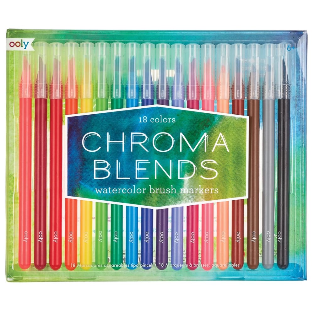 Carioci acuarele cu pensula, Chroma Blends, set de 18 [1]