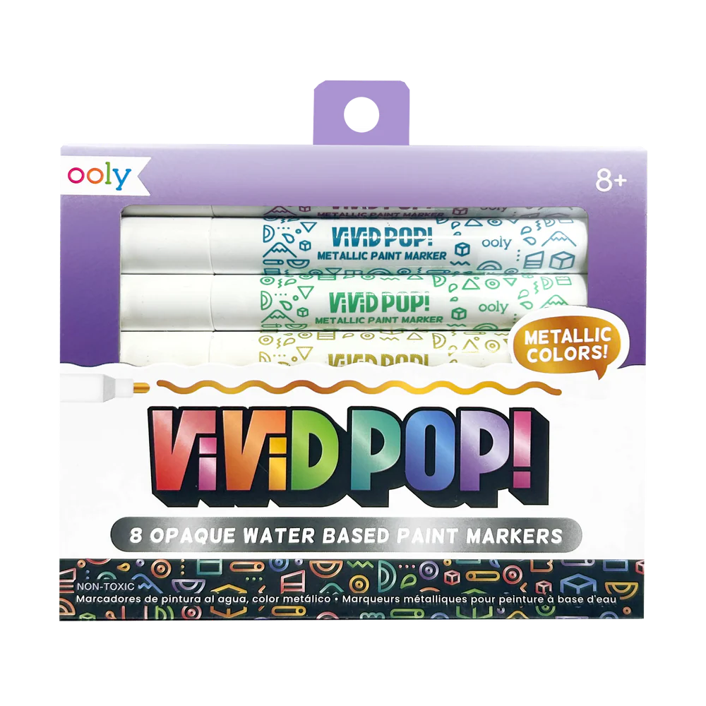 Carioci cu vopsea Vivid Pop! - set de 8, metalic [1]