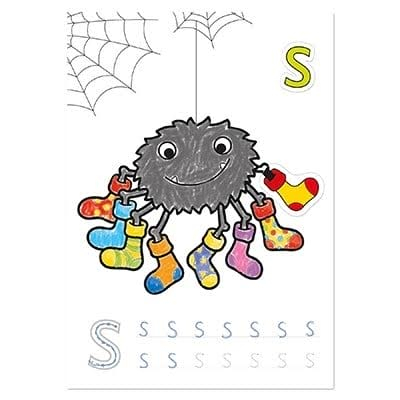 Carte de colorat cu activitati in limba engleza si abtibilduri ABC, Orchard Toys, 2-3 ani + [4]