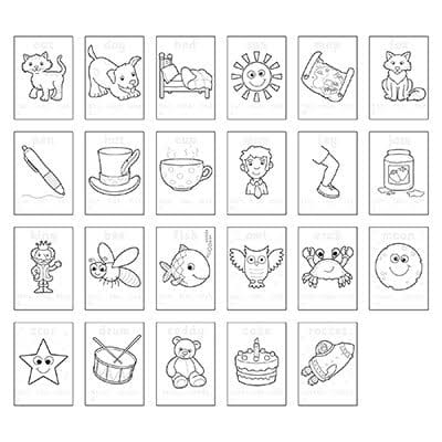 Carte de colorat cu activitati in limba engleza si abtibilduri Primele cuvinte FIRST WORDS, Orchard Toys, 2-3 ani + [3]