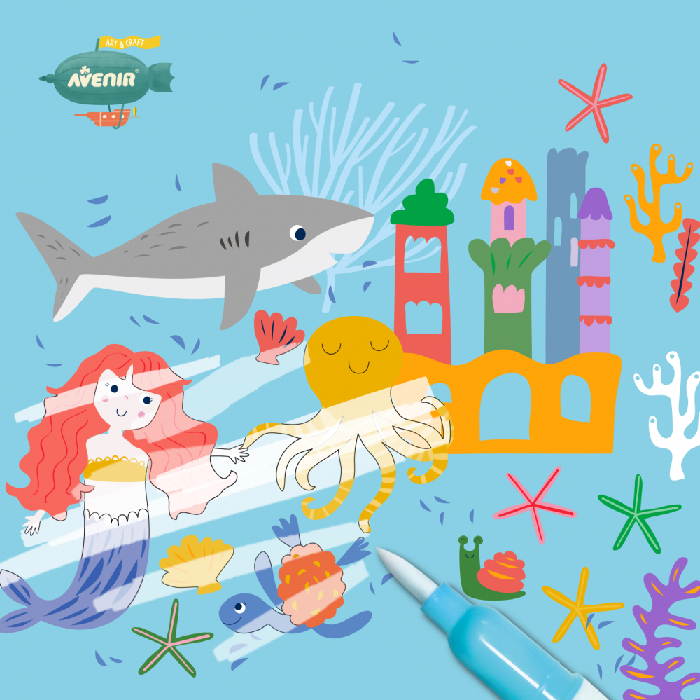 Carte de pictat cu apa, stickere si jocuri, portabila - Riding  Flying [8]